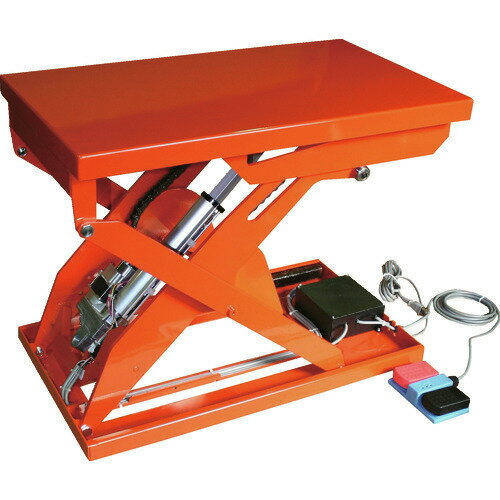 ■TRUSCO テーブルリフト250kg 電動Bねじ式 DC12Vバッテリー専用 400×720 HDLH2547RD1(1605434)[法人限..