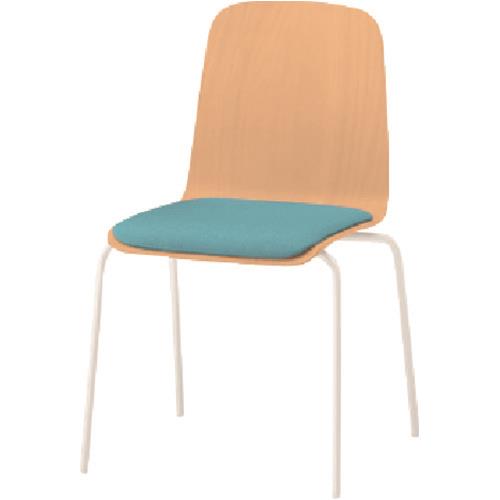 ■ITOKI ノットワーク背座一体チェア座パッド付 背座ラスティックビーチL・脚ホワイト・布地ミストブルー KLL120CGHS5(1666485)[送料別途お見積り][法人限定][外直送]