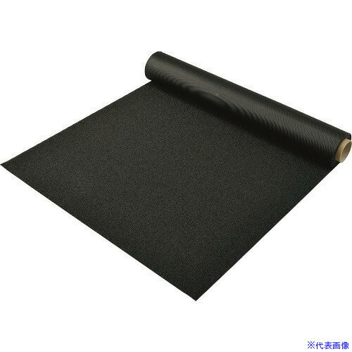 ■緑十字 滑り止めマット(ノンスリップマット) 黒 SVM-9030BK 900mm幅×3m 厚み2.25mm 耐油性ビニール 345007(1670493)[法人限定][外直送元]