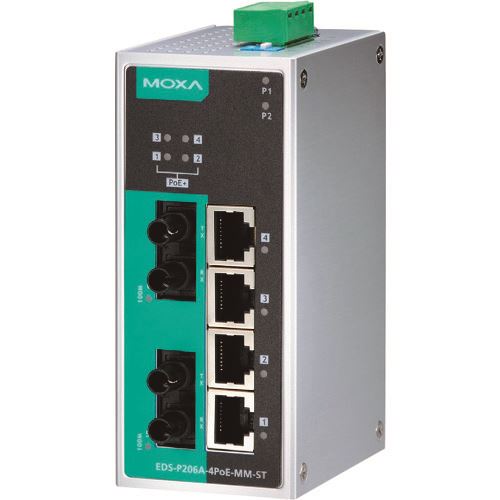 ��MOXA 6�ݡ���(RJ45 PoE��4���ޥ���⡼��ST���ͥ�����2) ����ޥ͡����� �������ͥåȥ����å� EDSP206A4POEMMST(168522...