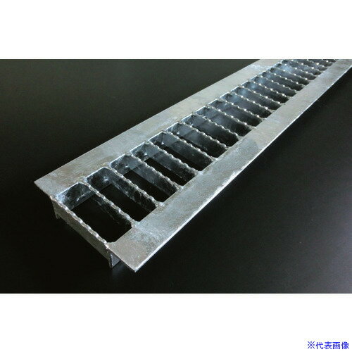 ■奥岡 スチール製 U字溝用 グレーチング 溝幅100用 並目 ノンスリップ 短尺 OKUN31019S(1685896)[送料..