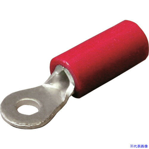 ■ニチフ 絶縁被覆付圧着端子(R形) 丸形 絶縁筒部ストレートタイプ(100PCS) TGV1.252RED(1686357)×10[送..