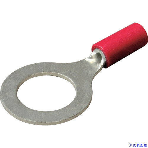 ■ニチフ 絶縁被覆付圧着端子(R形) 丸形 絶縁筒部ストレートタイプ(100PCS) TGV1.2510RED(1686405)×10[..