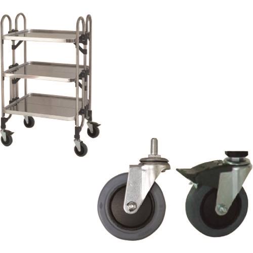 ■トクヤマ ステンレス パンチング折りたたみ式ワゴン 静かなキャスター仕様 FEOP3SE(1768987)[送料別途..