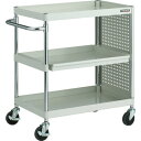 ■TRUSCO ツールワゴン フェニックスワゴン 抗菌 省音 750X500 スライド1段 側面パネル付 ホワイト PEW972M1PLW(1832716)