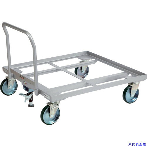 ■TRUSCO パレット台車 1トン用 1100x1100 ハンドル付 ストッパー付 PLK101111HS(1832724)[法人限定][直送元]