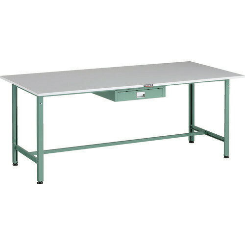 ■TRUSCO 軽荷重作業台(300kg)AE型 1800X900XH740 薄型1段引出し付 グリーン色 RAE1809UDC1(1833832)[法人限定][直送元]