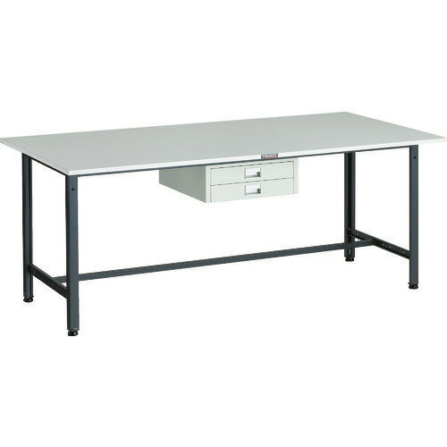 ■TRUSCO 軽荷重作業台(300kg)AE型 1800X900XH740 薄型2段引出し付 ダークグレー色 RAE1809UDC2DG(1833869)[法人限定][直送元]