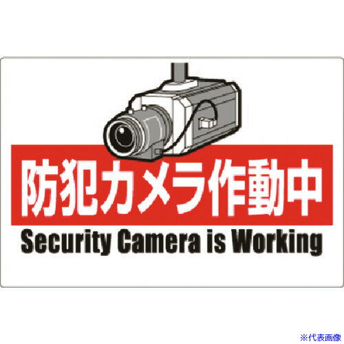 ■つくし 安全標識 防犯カメラ作動中(ヨコ型) 9B(1857355)