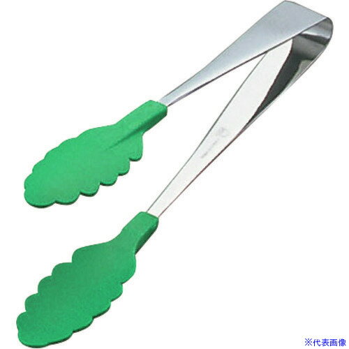 ■TKG 18-0抗菌 耐熱カラフルトング グリーン BTV7604(1873724)[送料別途見積り][法人・事業所限定][掲外取寄]