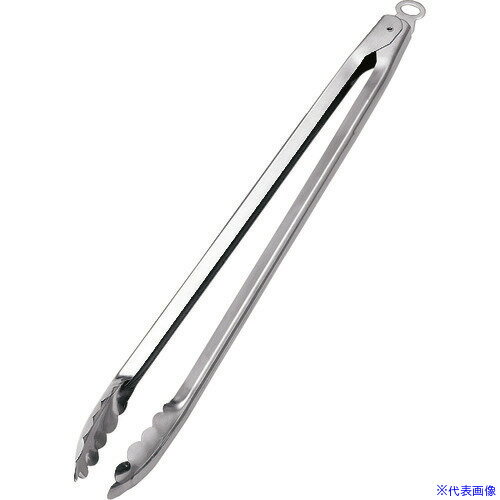 ■TKG シルバーシャイン 18-0ストッパー付万能トング 4384 大 BTV381(1875249)[送料別途見積り][法人・..