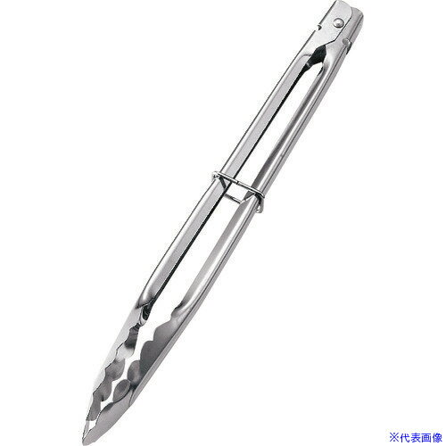 ■TKG シルバーシャイン 18-0リングストッパー付万能トング 4516 中 BTV432(1878423)[送料別途見積り][..