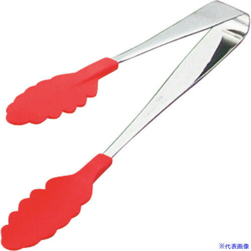 ■TKG 18-0抗菌 耐熱カラフルトング レッド BTV7601(1878434)[送料別途見積り][法人・事業所限定][掲外..