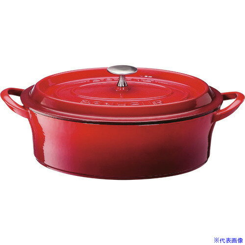 ■TKG ボン・ボネール ココットオーバル 17cm レッド ABVB608(1879733)[送料別途見積り][法人・事業所限..
