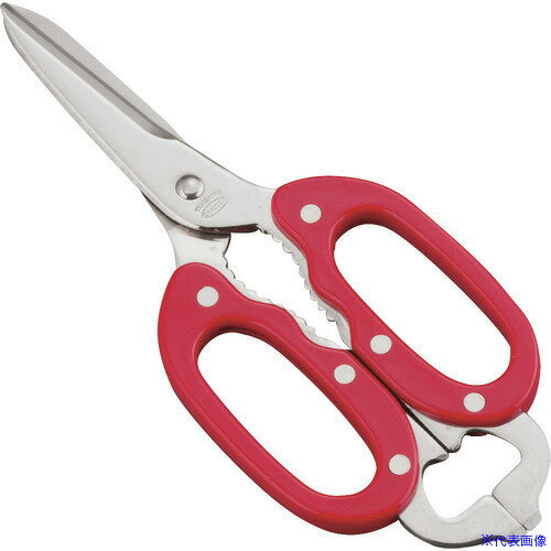 ■TKG インテックカネキ 料理バサミ コックさん 赤 BLY1601(1887735)[送料別途見積り][法人・事業所限定..