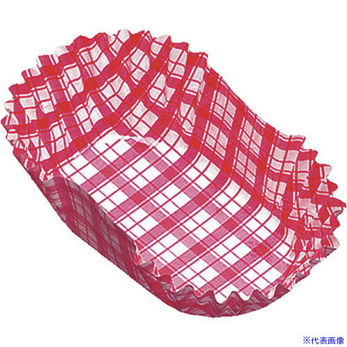 ■TKG アヅミ産業 紙カップ ココケース小判型(500枚入) 8号 赤 XAZ3805(1923930)[送料別途見積り][法人..