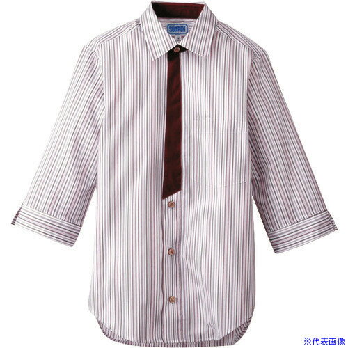 ■TKG サンペックスイスト 男女兼用七分袖シャツ M BT-3121 エンジ SSY3803(1931712)[送料別途見積り][法人・事業所限定][掲外取寄]