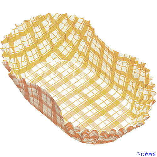 ■TKG アヅミ産業 紙カップ ココケース小判型(500枚入) 8号 黄 XAZ3806(1933372)[送料別途見積り][法人..