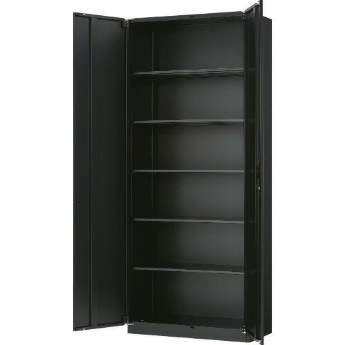 ■TRUSCO ユニット型壁面書庫 両開き H2160 アジャスター付 BK色 UHBK21B(1947843)[法人限定][直送元]