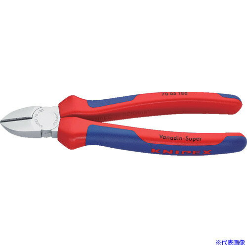 オレンジブック トラスコ中山　TRUSCOKNIPEX 電工ニッパー コンフォートハンドル クロムメッキ 180mm 〔品番:7005180〕[ 注番:1955230]特長●様々な場面で活躍する汎用性の高い斜ニッパです。●高品質な原材料を用いることで、精密な作業を可能にし、ツール寿命も長くなっています。●軟線・硬線を精密に切断することができます。●刃の先端では細い銅線を丁寧に切断することができます。●入念な焼入れ処理が施された刃の硬度は約HRC62です。●ヘッド先端は細くなっており、狭い場所での作業も可能です。仕様●全長(mm)：180●刃表面形状：両刃（ベベル付）●切断能力(mm)軟鉄線：φ4.0●切断能力(mm)硬線：φ2.5●切断能力(mm)鉄線：φ3.0●切断能力(mm)軟線：φ4.0●切断能力(mm)中硬線：φ3.0●ハンドル：コンフォート●バネ有無：無●偏心機能有無：無●簡易圧着機能有無：無仕様2●鍛造、多段階油焼き入れ●クロームメッキ処理材質/仕上●バナジウム電気鋼セット内容/付属品注意●ハンドルデザインのモデルチェンジにより、一定の期間において新モデルと旧モデルが混在する可能性があります。予めご了承ください。詳しくはオレンジブック.com商品ページ添付のモデルチェンジ案内書をご参照ください。原産国（名称）ドイツJANコード4003773043706本体質量246gオレンジブック トラスコ中山　TRUSCOKNIPEX 電工ニッパー コンフォートハンドル クロムメッキ 180mm 〔品番:7005180〕[注番:1955230][本体質量：246g]《包装時基本サイズ：324×93×51》〔包装時質量：246g〕分類》手作業工具》プライヤー・ニッパー・ピンセット》ニッパー（電工用）☆納期情報：仕入れ先通常在庫品 (欠品の場合有り)