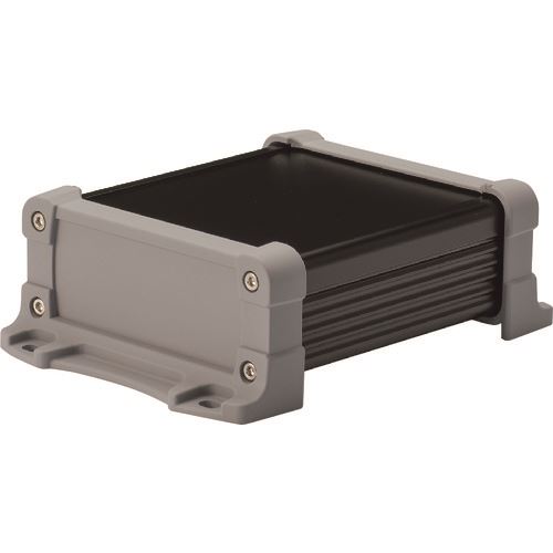 ■タカチ フランジ足付 防水アルミケース ブラック/グレー EXWF15520BG(1955675)[送料別途お見積り][法..