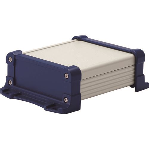 ■タカチ フランジ足付 防水アルミケース シルバー/ネイビー EXWF9613SN(1960338)[送料別途お見積り][法..