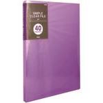 ■PLUS 98195)シンプルクリアーファイル40P FC−240SC 紫 FC240SCPU(1966149)[送料別途お見積り][法人限..