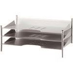 ■PLUS 89279)スチールトレー3段 DT−003 シルバー DT003(1967758)[送料別途お見積り][法人限定][掲外取寄]