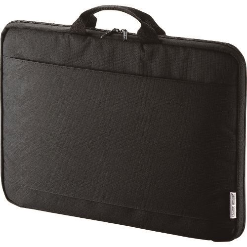 オレンジブック トラスコ中山　TRUSCOSANWA 取っ手付きPCインナーケース 〔品番:INGH15BK〕[ 注番:2005440]特長●持ち運びや出し入れに便利な取っ手付のスリムインナーケースです。●三辺オープンタイプでケースを開いて...