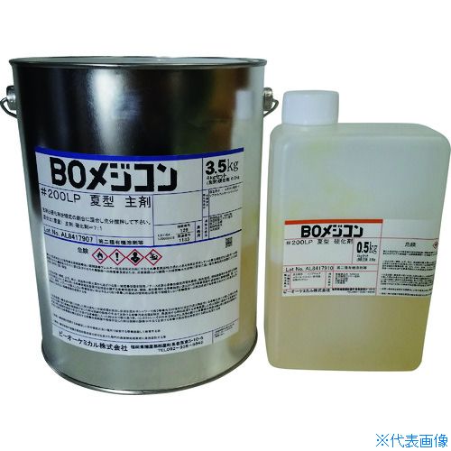 オレンジブック トラスコ中山　TRUSCO日塗化学 BOメジコン#200LP 4kgセット 〔品番:2001KN〕[ 注番:2008405]特長●打ち継ぎ可能時間長時間タイプ(最大3日間)です。用途●新・旧コンクリート打ち継ぎ、嵩上げ用接着剤に。●コンクリート基礎、橋、堤防、砂防堰堤、ダムといった土木構造物の打ち継ぎ、嵩上げに。●塗布してから型枠組み等の作業でコンクリート打設まで長時間かかる場合に。仕様●色(主剤/硬化剤)：白/淡黄色●色：白/淡黄色●容量(g)：4000●容量(kg)：4●可使時間(23℃)：夏30分　冬30分●可使時間(分)：50(夏)、30(冬）●硬化時間(23℃)：打ち継ぎ可能時間　夏3日以内　冬3日以内●硬化時間(分)：3日以内●使用温度範囲(℃)：5℃以上仕様2●硬化時間：3日以内材質/仕上●エポキシ樹脂セット内容/付属品●主剤（3.5kg） ●硬化剤（0.5kg）注意原産国（名称）日本JANコード本体質量4kgオレンジブック トラスコ中山　TRUSCO日塗化学 BOメジコン#200LP 4kgセット 〔品番:2001KN〕[注番:2008405][本体質量：4kg]《包装時基本サイズ：255×190×245》〔包装時質量：5kg〕分類》化学製品》接着剤・補修剤》接着剤2液タイプ☆納期情報：メーカー直送品【法人限定＝会社名ご記入お願い致します。】