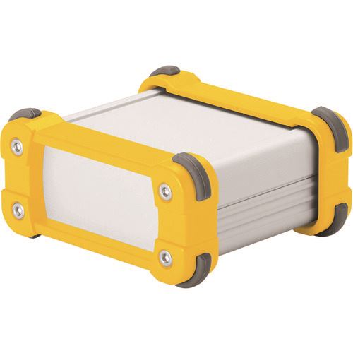 ■タカチ コーナーガード付アルミケース EMCシールドタイプ シルバー/イエロー EXPE20625SY(2017617)[法人限定][外直送元]