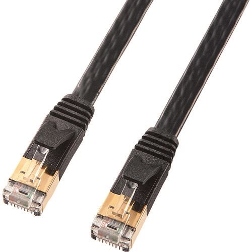 ■SANWA カテゴリ7フラットLANケーブル ブラック 1m KBFL701BKN(2022916)[法人限定][外直送元]