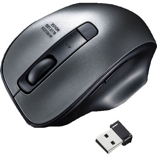 Optical Mouse - ■SANWA ワイヤレスブルーLEDマウス MAWBL134GM(2032142)[送料別途お見積り][法人限定][掲外取寄]