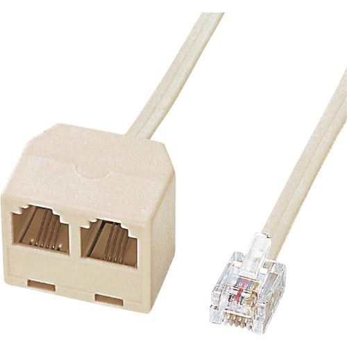 ■SANWA 電話延長分配ケーブル TELY92K2(2032919)[送料別途お見積り][法人限定][掲外取寄]