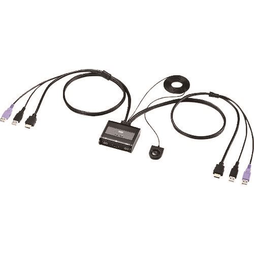 ■SANWA HDMI対応手元スイッチ付きパソコン自動切替器(2：1) SWKVM2WHU(2033316)[法人・事業所限定][外直送元]