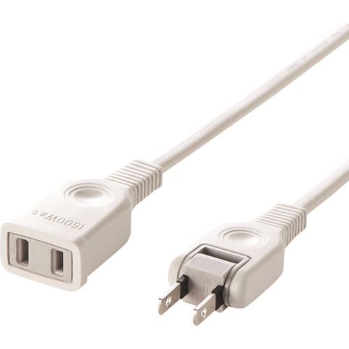 オレンジブック トラスコ中山　TRUSCOSANWA 電源延長コード 〔品番:TAPEX2105〕[ 注番:2033630]特長●タップや機器の電源延長に便利です。●トラッキング火災防止絶縁キャップ付スイングプラグ採用です。●電源タップや機器の電源延長に便利です。●2、3、5、7、10mの5タイプを用意しており用途に合わせて延長できます。●トラッキング火災を予防できる絶縁キャップ付スイングプラグを採用しています。●PSE（電気用品安全法）技術基準適合品トラッキング対策適用範囲拡大対応（耐トラッキング性試験、グローワイヤ燃焼性試験認可）します。用途●電源の延長に。仕様●電線仕様長さ(m)：5●電線仕様太さ(［［MM2］］)：4.2×7.6●電線仕様芯数(C)：2●コンセント仕様定格：15A・125V●コンセント仕様形状：［［二相2］］●コンセント仕様個数：1●電線種：VCTF●色：ホワイト●定格電圧(V)：125●定格電流(A)：15●品名：電源延長コード●プラグ形状：2Pオス（絶縁キャップ付きスイングプラグ）・2Pメス●定格容量(W)：1500ケーブル長（m):5仕様2●定格容量：15A・125V（1500Wまで）●電源コード長さ：3m●トラッキング火災予防絶縁キャップ付きスイングプラグ●電線種：VCTF材質/仕上セット内容/付属品注意原産国（名称）中国JANコード4969887835203本体質量380gオレンジブック トラスコ中山　TRUSCOSANWA 電源延長コード 〔品番:TAPEX2105〕[注番:2033630][本体質量：380g]《包装時基本サイズ：120×40×215》〔包装時質量：390g〕分類》工事・照明用品》コードリール・延長コード》延長コード☆納期情報：仕入れ先通常在庫品 (欠品の場合有り)