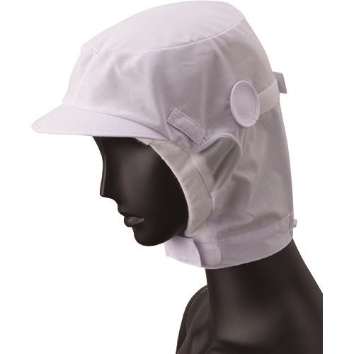 ■サンペックス ショートフード 衛生帽子 ホワイト F RN6952(2046591)[送料別途お見積り][法人限定][掲..