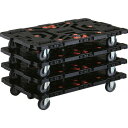 ■TRUSCO まとめ買い 連結式樹脂製平台車 ビートル 900X600 自在3輪 とめたろう付 4台セット BT900J3E100TM4(2063348)
