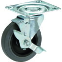 ■SAMSONG プレート式軽荷重用キャスター 76mm 自在ストッパー付き TP363001MIRTLB(2064027)