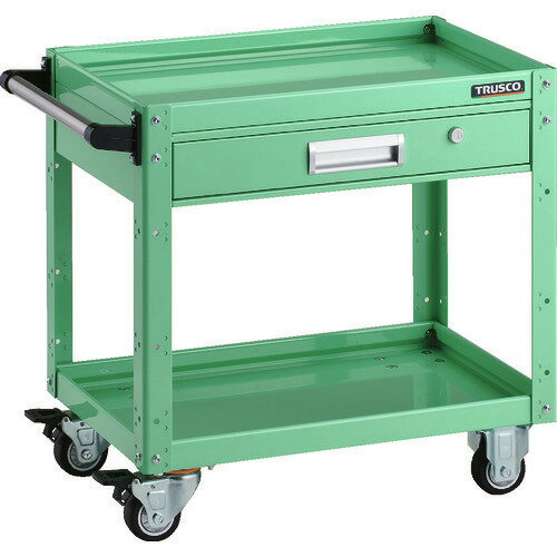 ■TRUSCO ツールワゴン イーグルワゴン 600×400×H600 引出付 ウレタン車輪 ヤンググリーン EGW662VUYG(2064235)