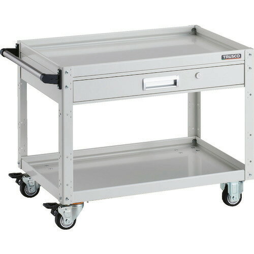 ■TRUSCO ツールワゴン イーグルワゴン 750×500×H600 引出付 ウレタン車輪 ホワイト EGW672VUW(2064236)