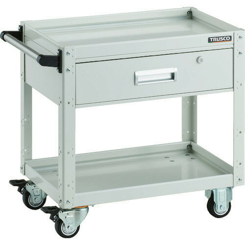 ■TRUSCO ツールワゴン イーグルワゴン 600×400 深型1段引出付 ウレタン車輪 ホワイト EGW662YUW(2064266)