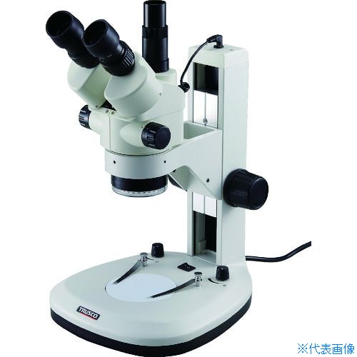 ■TRUSCO ズーム実体顕微鏡 三眼 LEDリング照明付 SCOPRO(スコープロ) ZMSRT1(2066089)