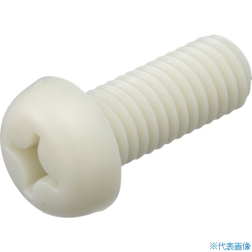■TRUSCO ガラス繊維強化ポリアミドMXD6 RENY白 十字穴付ナベ小ネジ M3X6 50本入 BR...