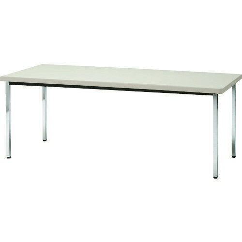 ■TRUSCO 会議用テーブル 1800X900XH700 角脚 下棚無し ニューグレー TDS1890NG(208...