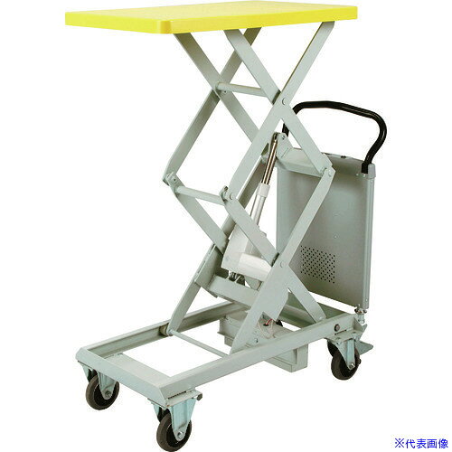 ■ダンディ 電動リニア式リフト台車 プレミアムダンディリニア Wシザー 100kg W800×D500 PLM100W(2082589)[送料別途お見積り][法人限定][直送]
