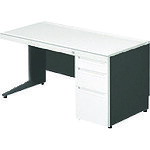 ■PLUS 673084)ステージオ 片袖机 ST−147L−4 WS/BK ST147L4WSBK(2093847)[送料別途お見積り][法人限定][外直送]