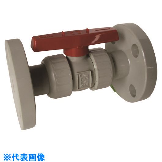 ■エスロン ボールバルブ 本体材質PP シール材質FKM JIS10KF 50A BP50FXV(2094896)[送料別途見積り][法人・事業所限定][外直送]