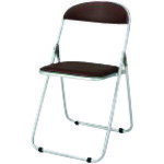 ■JTX 183873折畳イス FO-19C ブラウン クロームメッキ FO19CBR(2096694)[送料別途見積り][法人・事業所..