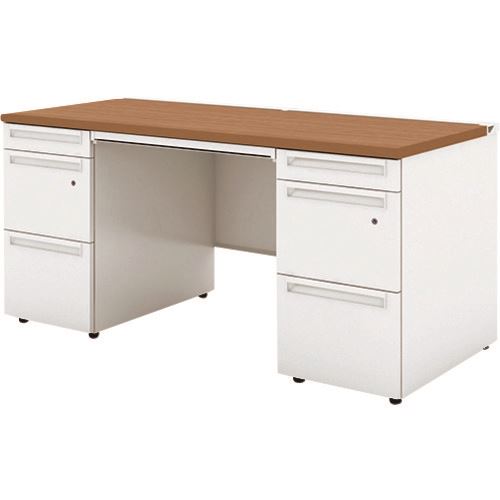 ■PLUS 779616)US 両袖机UR−157AL−33 T2/W4 UR157AL33T2W4(2098872)[送料別途お見積り][法人限定][外直送]